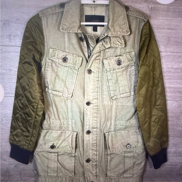 Women’s J. Crew Quilted Olive Green Fatigue Jacket! NWOT - Picture 5 of 8